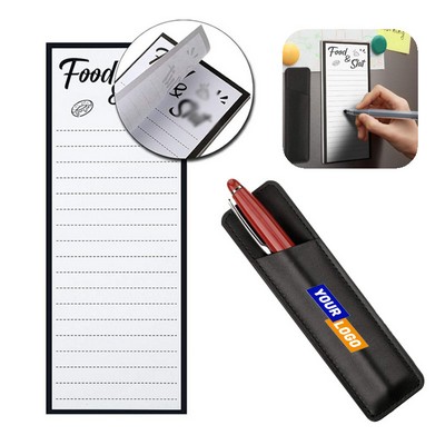Custom 50-Sheet Refrigerator Magnetic Notepad With Pen Holder
