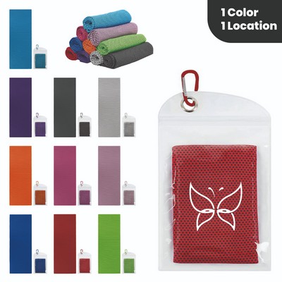 Personalized Cooling Towel with PVC Zip Pocket