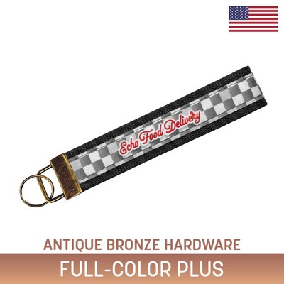 5" Sublimated Key Strap w/ Antique Bronze-Colored Hardware