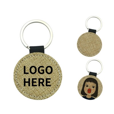 Circular Jute Keyring