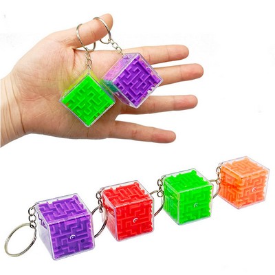3D Cube Puzzle Box Keychain