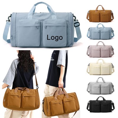 Yoga Sports Gym Bag with Shoes Compartment,Foldable Lightweight Duffel Carry Luggage Women Men