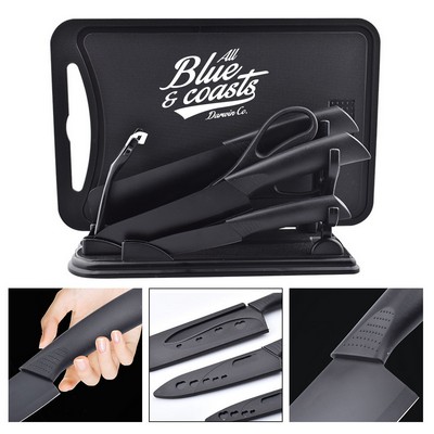 7-Piece Kitchen Cutting Board with Knife