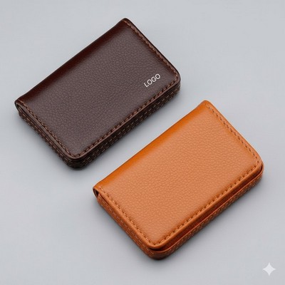 Professional PU Leather Business Card Case Elegant Pocket Card Holder & Executive Stationery