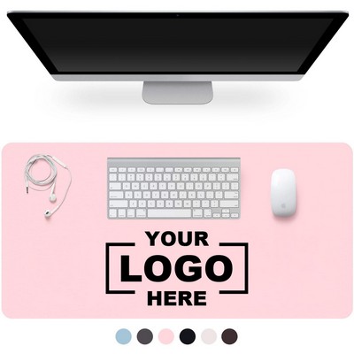 Custom PU Leather Desk Pad, 24x40'' Large Waterproof Writing Mat, Non-Slip Table Protector