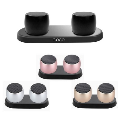 TWS Wireless Dual Bluetooth Speaker With Base