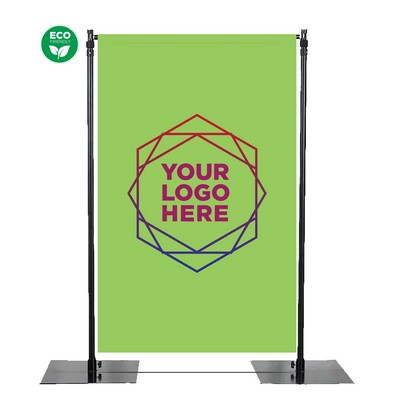 60" X 96" Eco-Friendly Polyester Backdrop & Adjustable Stand Kit (Dye Sublimation Print)