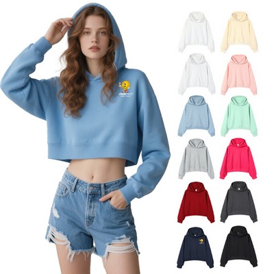 Cotton Trendy Hoodie Long Sleeve Drop Shoulder Pullover