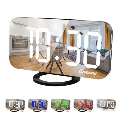 Large Display Mirror Surface Led Digital Alarm Clock