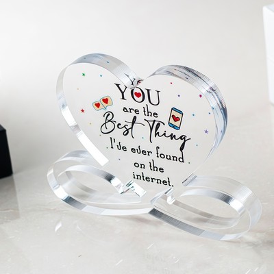 Clean Acrylic Heart Gift Keepsake/Award