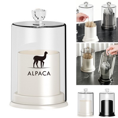 Cotton Swab & Toothpick Storage Holder with Dustproof Lid