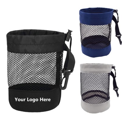 Nylon Mesh Golf Ball Bag With Drawstring Closure