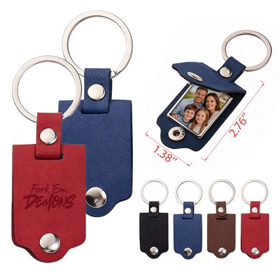 Leather Case Photo Frame Keychain