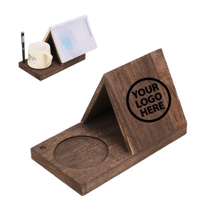 Wooden Triangle Bookmark with Drink Holder