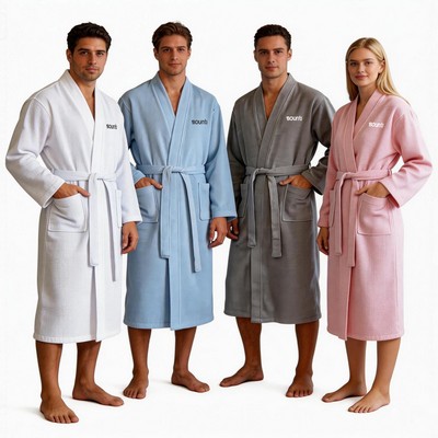 100% Cotton Unisex Waffle Bath Robe