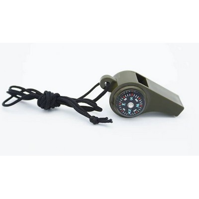 2-in-1 Survival Whistle W/ Compass, Lanyard – Emergency Safety Whistle for Hiking, Camping, Outdoor