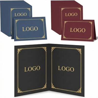 Gold Foil Border Document Award Covers Certificate Folder