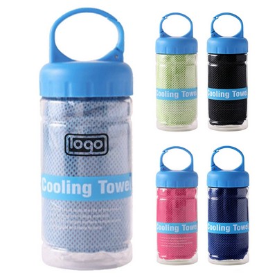 Absorbent Quick Drying Cooling Towel W/ Bottle