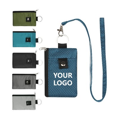 Oxford Cloth Mini Neck Wallet With RFID Protection