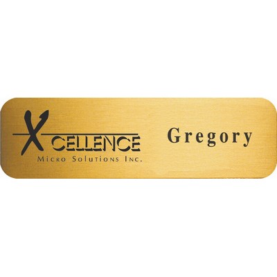Quick Ship Gold, Silver or White Aluminum Badge Rectangular (2 1/2"x3/4")