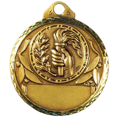 Stock Diamond Struck 2" Medal- Torch & Hand