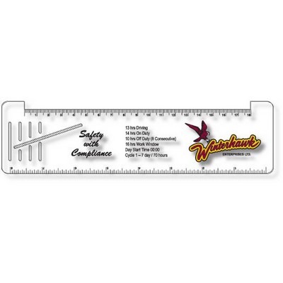 .040 Clear Plastic Logbook Ruler, Stock Shape LBR8 (2.25"x8.5"), Spot Color