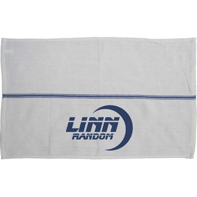 Kitchen Towel Herringbone with Blue Stripe 15x26 (Imprint Included)