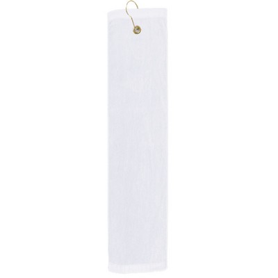 Premium Velour Golf Towel - Trifolded (White Embroidered)