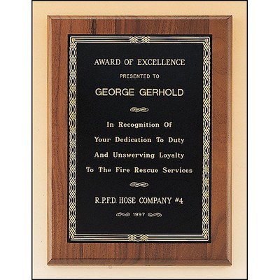 Walnut Plaque w/ Jewelers Black Plate 5" x 7"