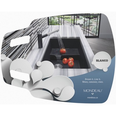 Flexible Cutting Board, FDA approved .030 clear plastic, Scoop Design (11.875" x 15") Full color