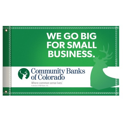 Single Sided Custom Rectangle Flag (96"W x 60"H )