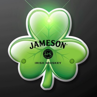 Irish Shamrock Blinky LED Lapel Pins - PRINTED