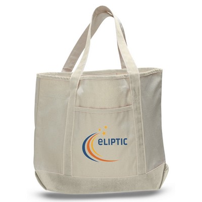 Heavy Canvas 2-Pocket Tote w/1-Color--22"x16"x6" - Natural