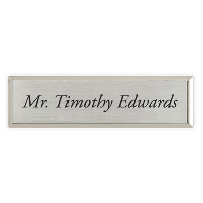 Engraved Metallic Name Badge - Silver, 3" x 1"