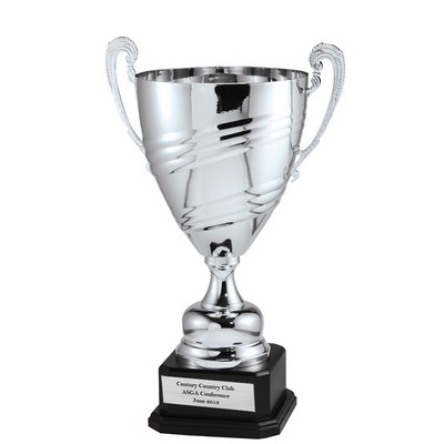 21 ½" Bright Polished Silver Metal Italian Trophy Cup