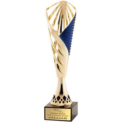 13 ¼" Modern Style Gold & Blue European Trophy Cup