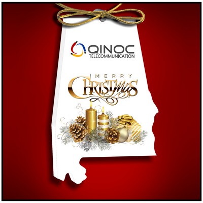 Alabama Ornament in White Acrylic