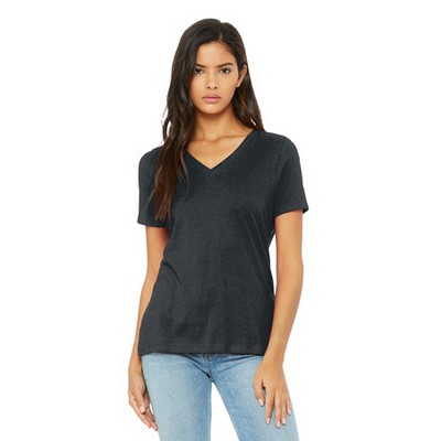 BELLA+CANVAS® Women's Relaxed Heather CVC V-Neck Tee Shirt