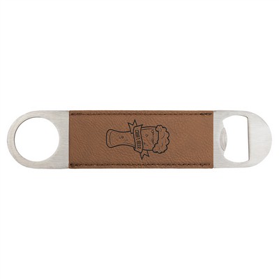 1 1/2" x 7" Dark Brown Leatherette Bottle Opener