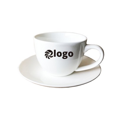7.5 oz. Porcelain Coffee Mugs with Saucer