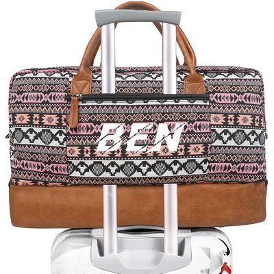 Vintage Floral Travel Bag w/ Luggage Strap