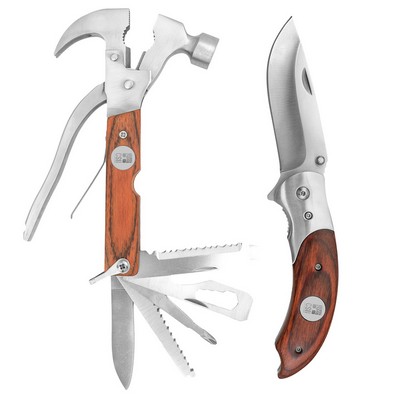 Multi-Tool and Knife Gift Set W/ Silver Medallion