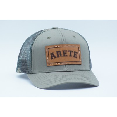 Richardson 112PM Printed Mesh Trucker Structured Hat with Leather Patch