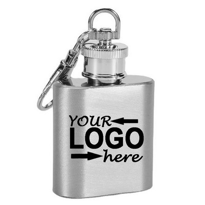 1 OZ Stainless Steels Keychain Hip Flask