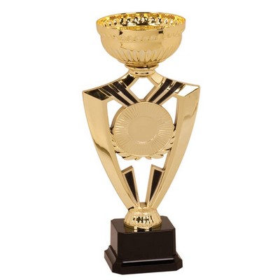 Ribbon Cup Trophy, Gold & Black Weighted Base - 15"