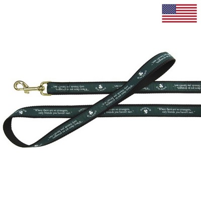 1" X 72" Woven Heavy Duty Pet Leash w/ Gold-Colored Hardware - "Elite" Weav