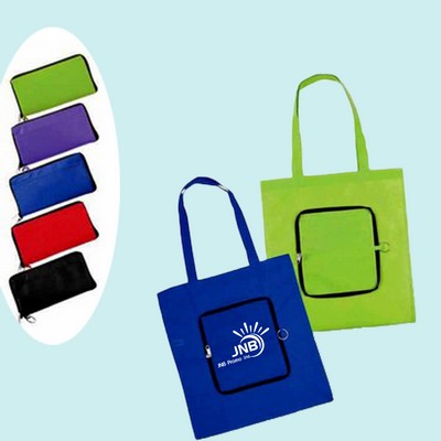 Foldable Tote Bag with Zipper