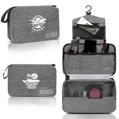 Heathered Hanging Toiletry Bag ( 9" X 7" X 3" )