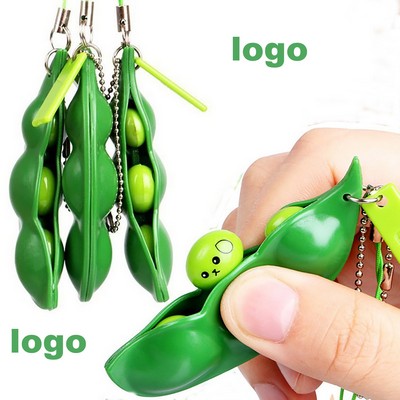 Edamame Stress Relief Keychain Toy