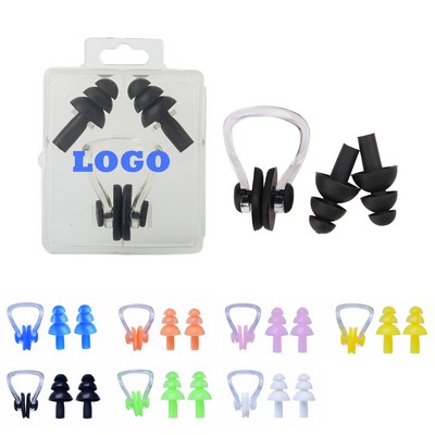 Silicone Earplug and Nose Clip Set
